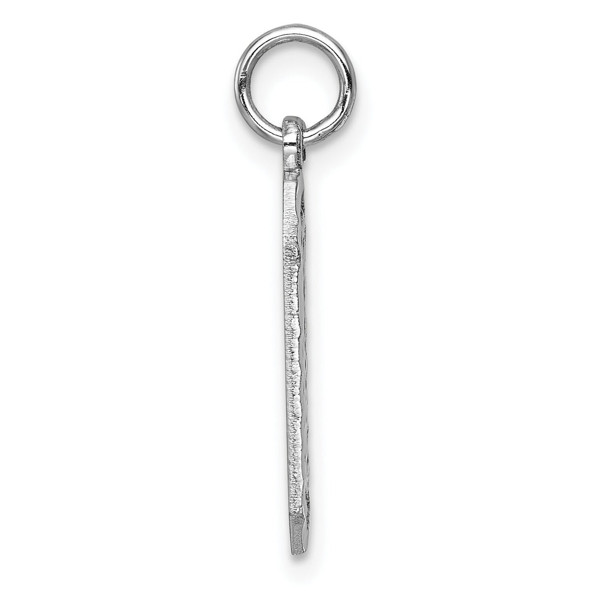 14kw Large Brushed Diamond-cut Number 0 Charm-WLN00