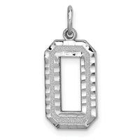 14kw Large Brushed Diamond-cut Number 0 Charm-WLN00