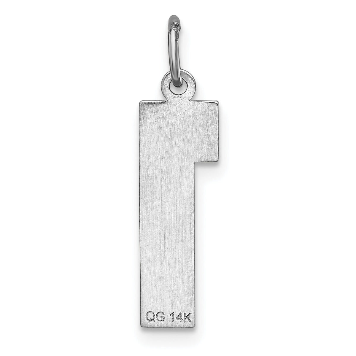14kw Large Brushed Diamond-cut  Number 1 Charm-WLN01