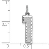 14kw Large Brushed Diamond-cut  Number 1 Charm-WLN01
