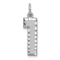 14kw Large Brushed Diamond-cut  Number 1 Charm-WLN01