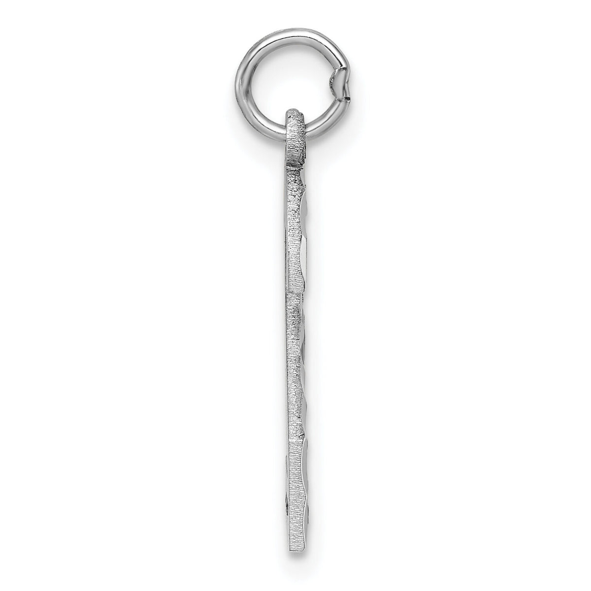 14kw Large Brushed Diamond-cut  Number 2 Charm-WLN02
