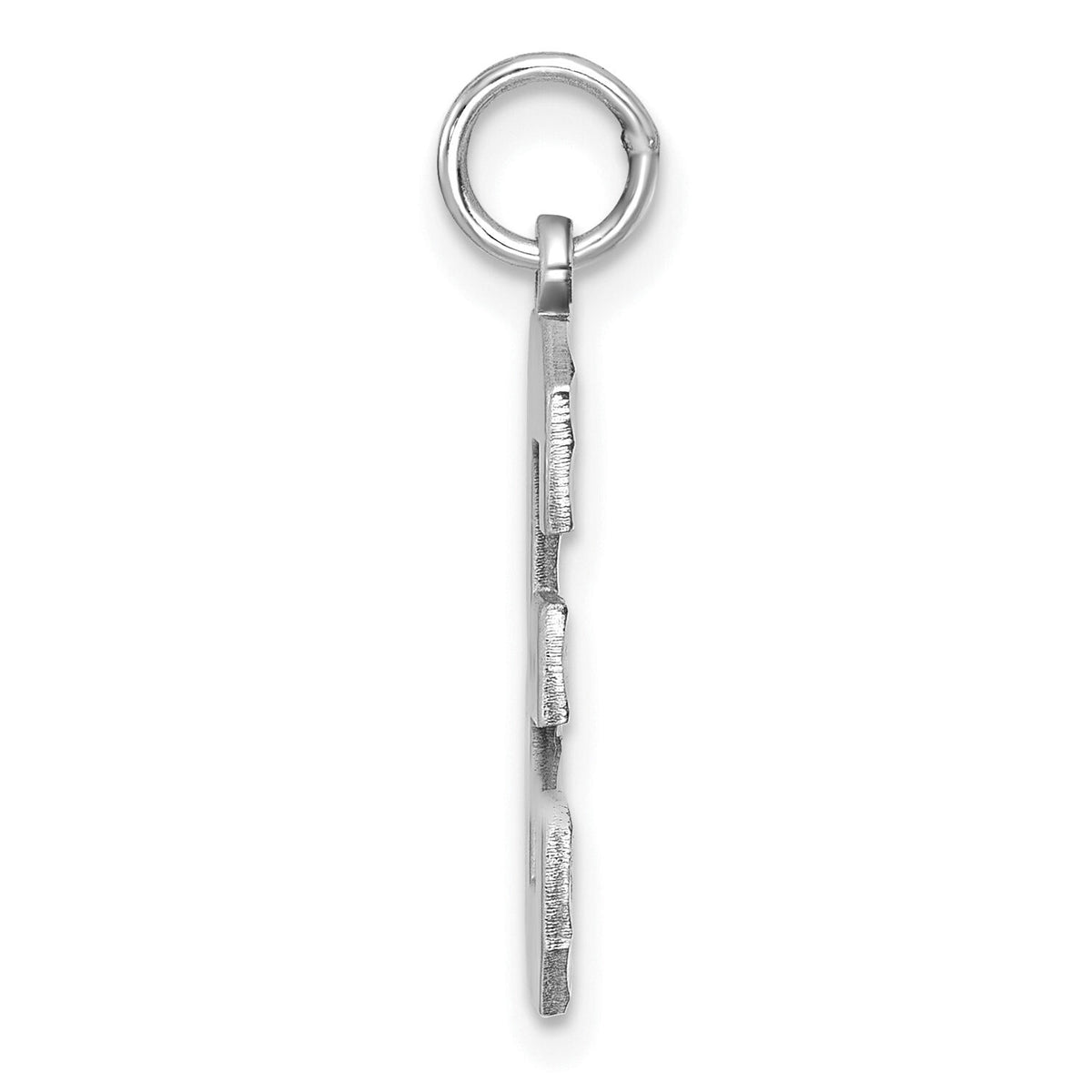 14kw Large Brushed Diamond-cut Number 3 Charm-WLN03