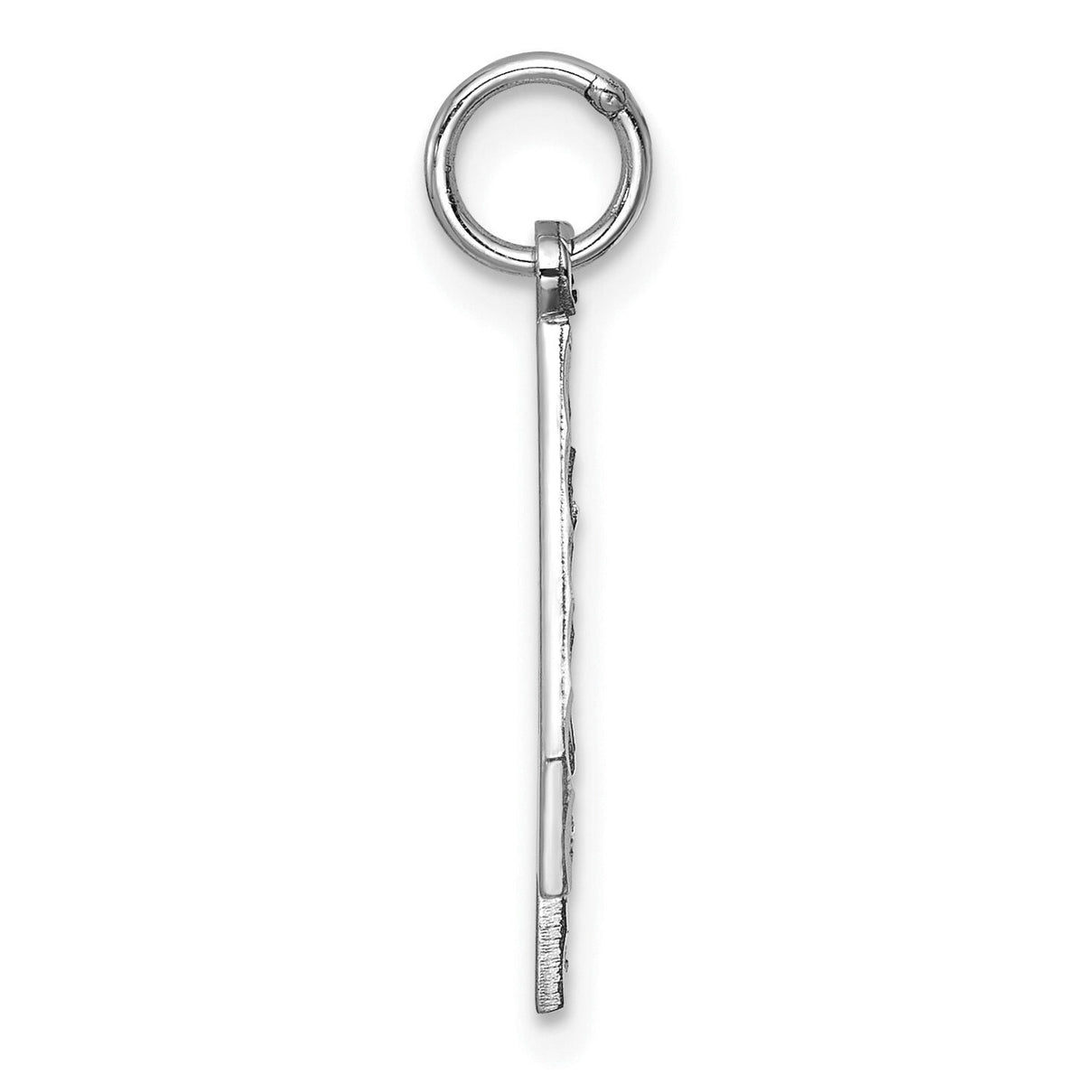 14kw Large Brushed Diamond-cut Number 4 Charm-WLN04