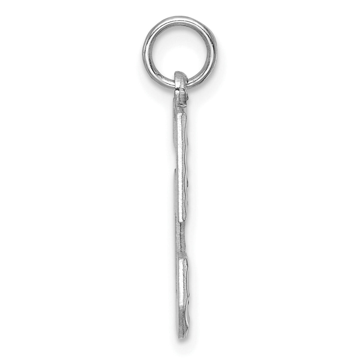14kw Large Brushed Diamond-cut  Number 5 Charm-WLN05