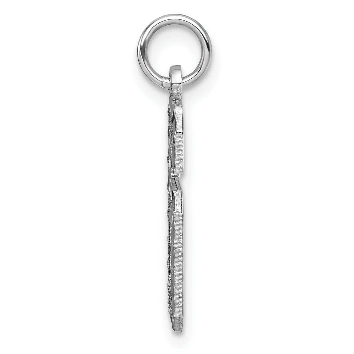14kw Large Brushed Diamond-cut  Number 6 Charm-WLN06