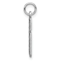 14kw Large Brushed Diamond-cut  Number 6 Charm-WLN06