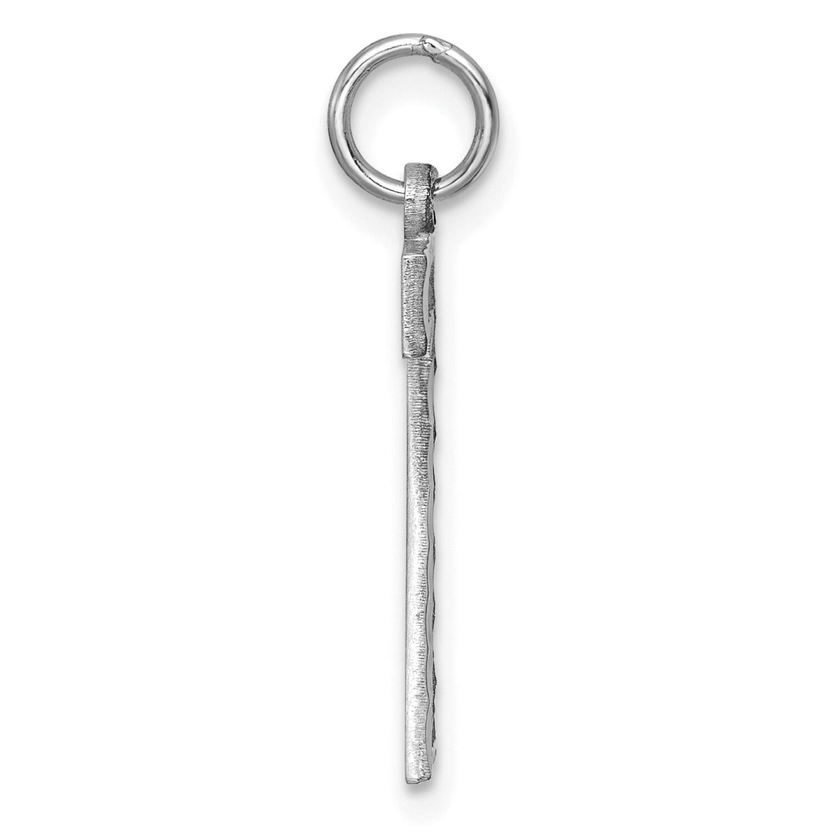 14kw Large Brushed Diamond-cut  Number 7 Charm-WLN07