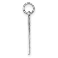 14kw Large Brushed Diamond-cut  Number 7 Charm-WLN07