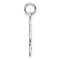 14kw Large Brushed Diamond-cut  Number 9 Charm-WLN09