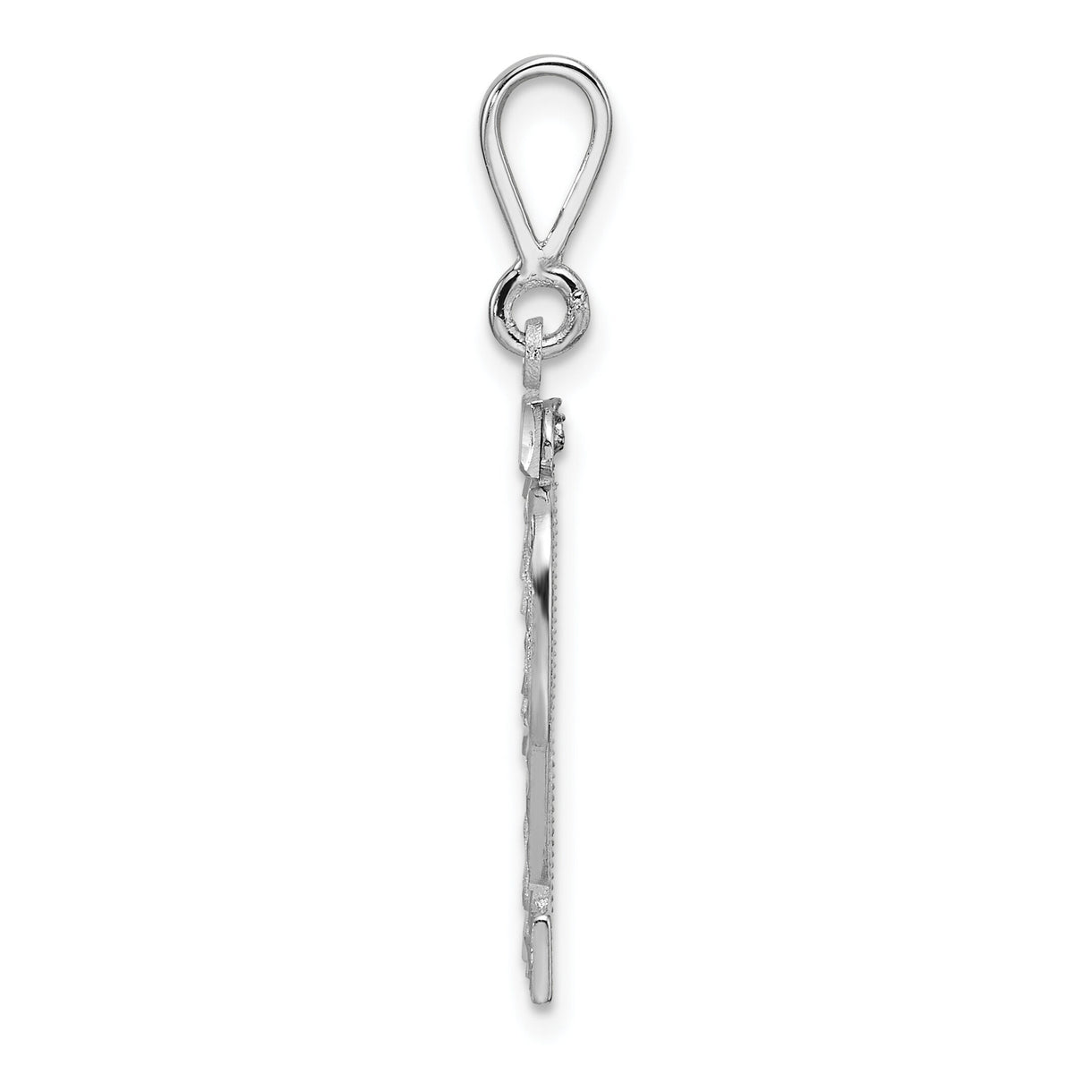 14kw Large Brushed Diamond-cut Number 32 Charm-WLN32