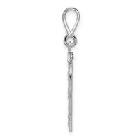 14kw Large Brushed Diamond-cut Number 32 Charm-WLN32