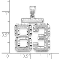14kw Large Brushed Diamond-cut Number 83 Charm-WLN83