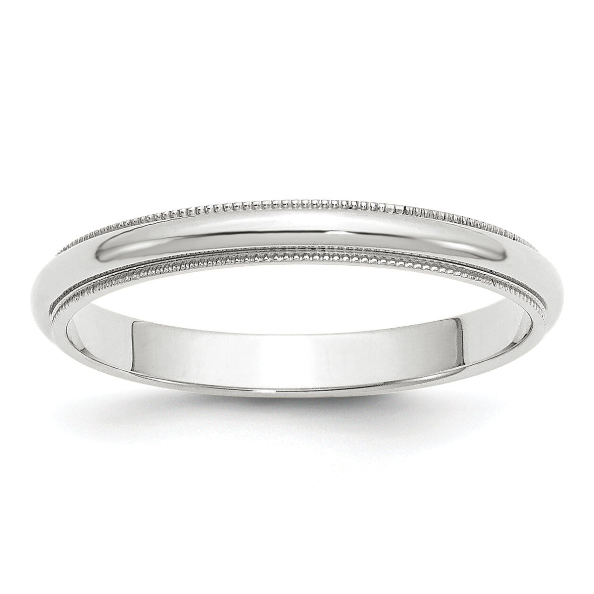 14KW 3mm Milgrain Half Round Band-WM030