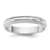 14KW 3.5mm Milgrain Half Round Band-WM035
