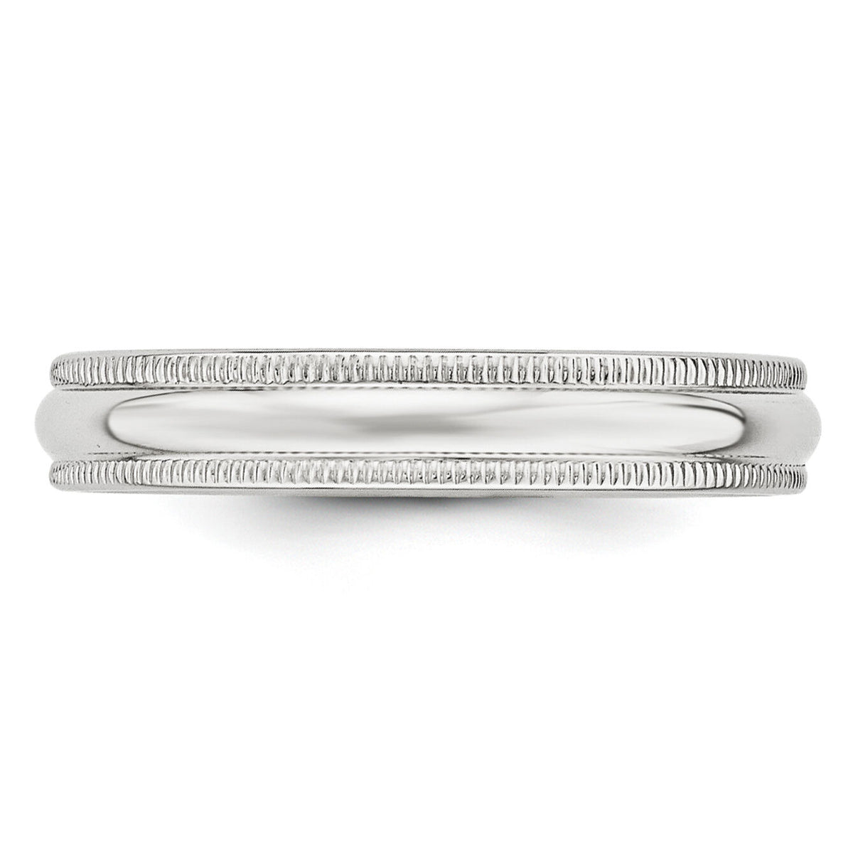 14KW 4mm Milgrain Half Round Band-WM040