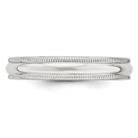 14KW 4mm Milgrain Half Round Band-WM040
