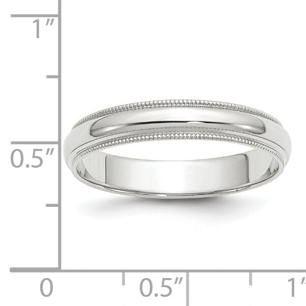14KW 4mm Milgrain Half Round Band-WM040