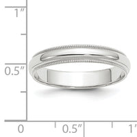 14KW 4mm Milgrain Half Round Band-WM040