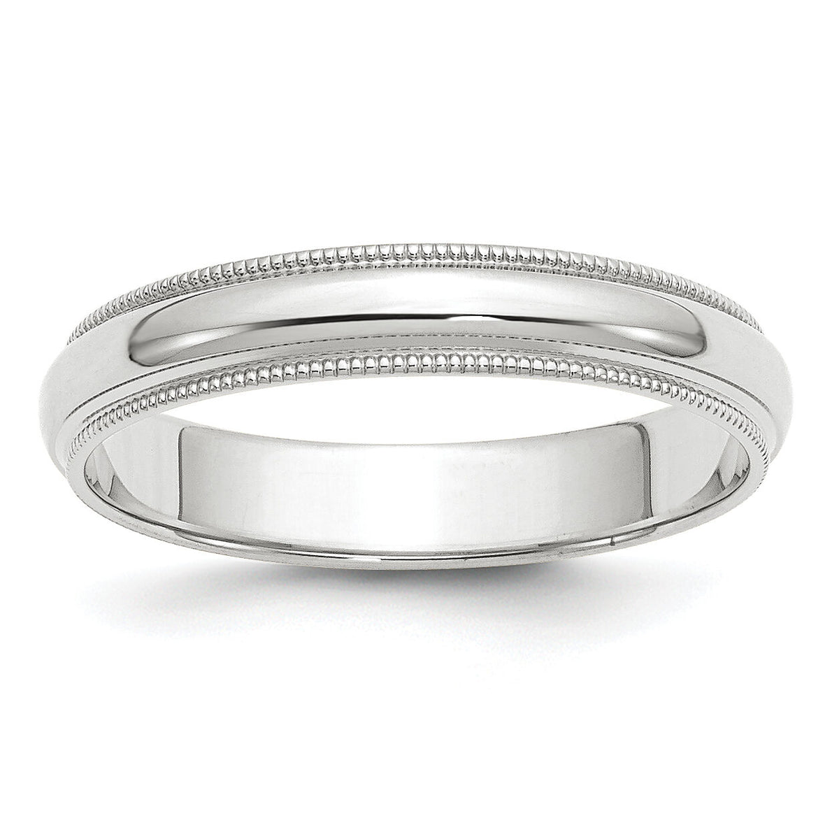 14KW 4mm Milgrain Half Round Band-WM040