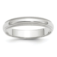 14KW 4mm Milgrain Half Round Band-WM040