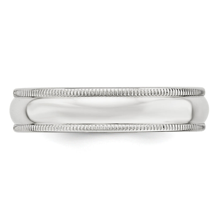 14KW 5mm Milgrain Half Round Band-WM050