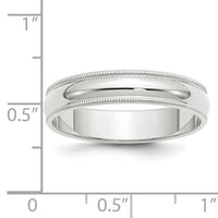 14KW 5mm Milgrain Half Round Band-WM050
