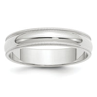 14KW 5mm Milgrain Half Round Band-WM050