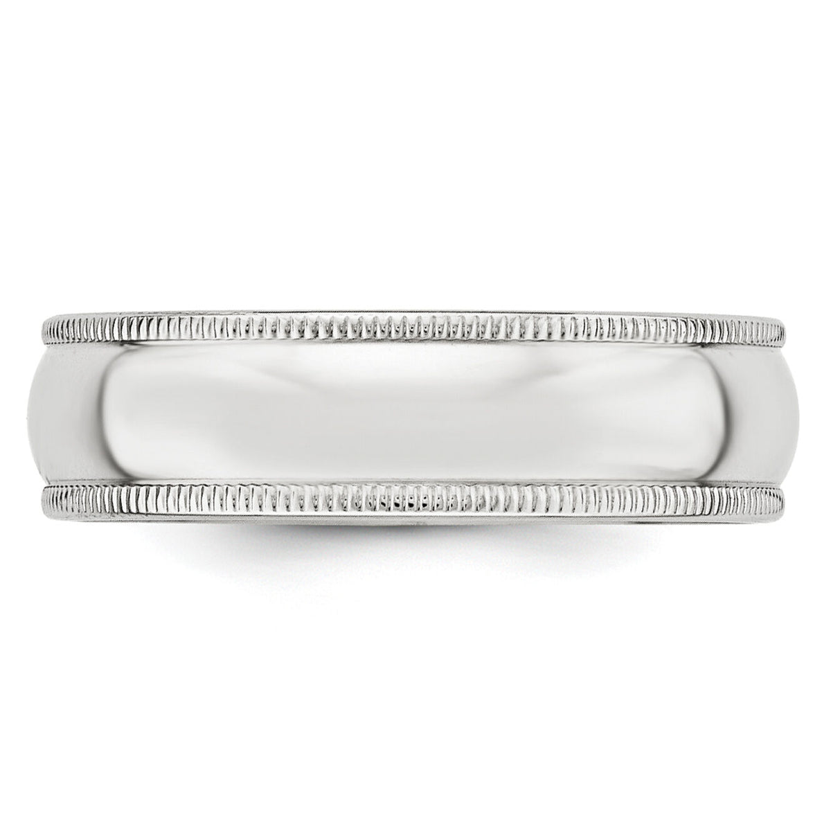 14KW 6mm Milgrain Half Round Band-WM060