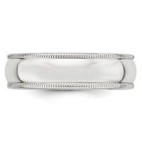 14KW 6mm Milgrain Half Round Band-WM060