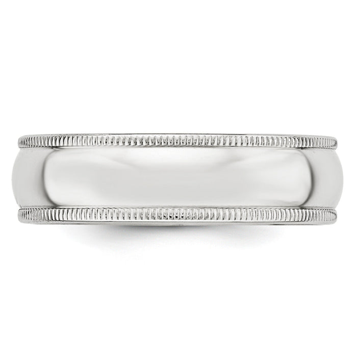 14KW 6mm Milgrain Half Round Band-WM060