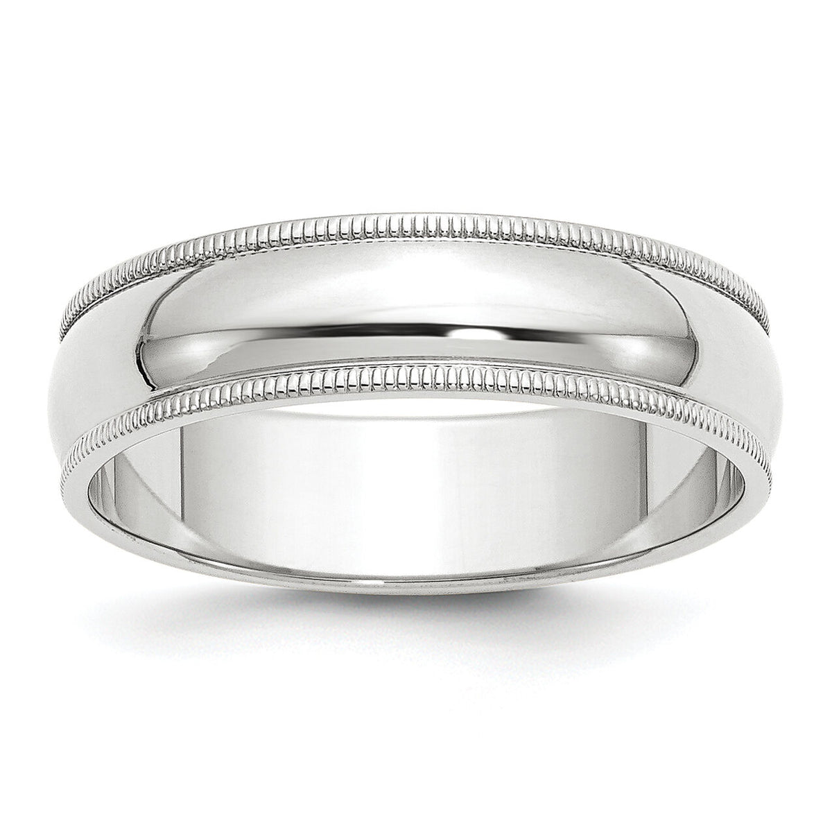 14KW 6mm Milgrain Half Round Band-WM060