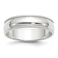 14KW 6mm Milgrain Half Round Band-WM060