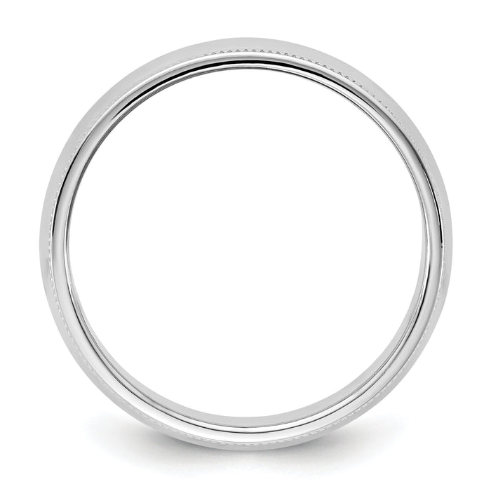 14KW 6.5mm Milgrain Half Round Band-WM065