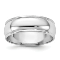 14KW 6.5mm Milgrain Half Round Band-WM065