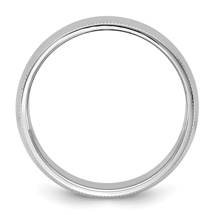 14KW 7mm Milgrain Half Round Band-WM070