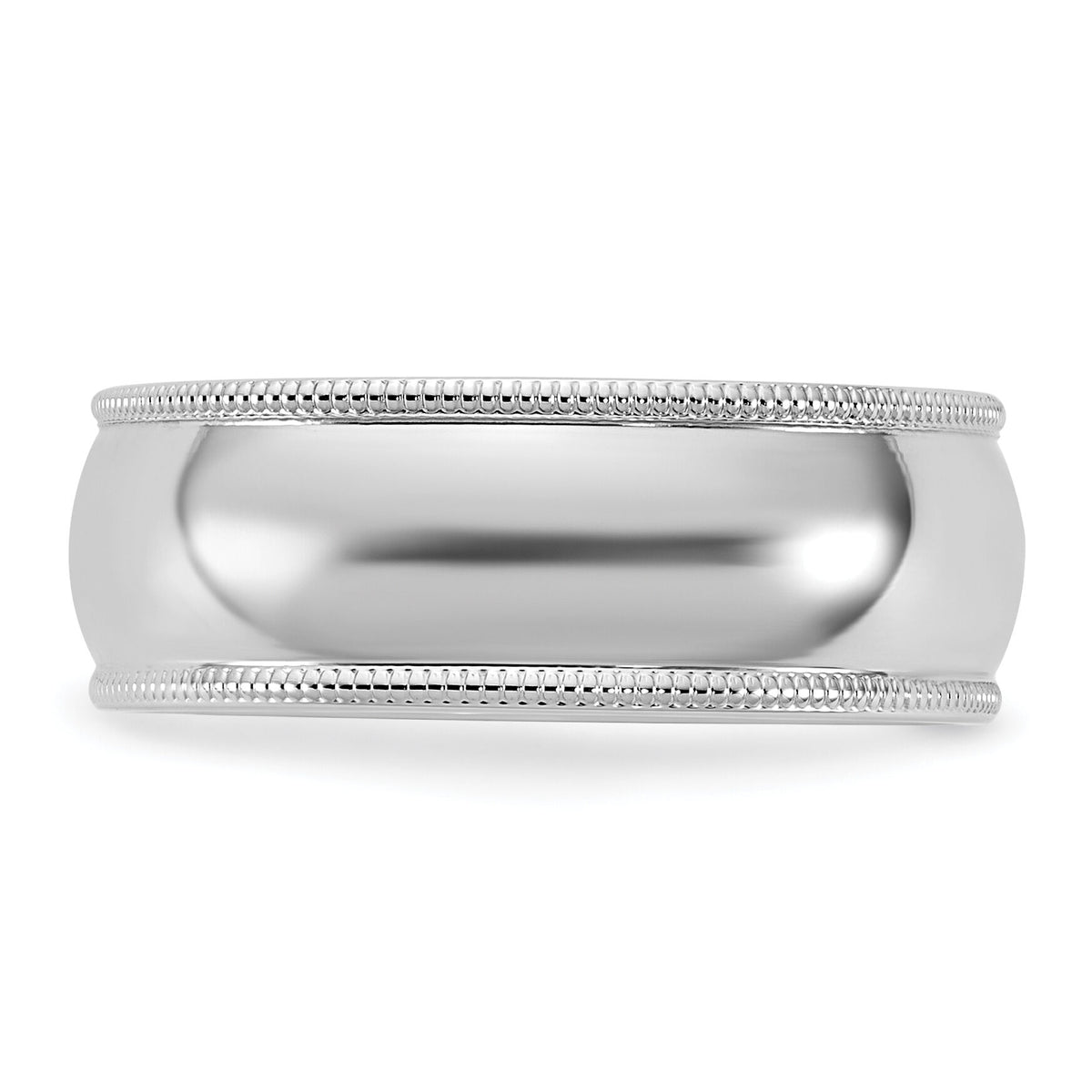14KW 7mm Milgrain Half Round Band-WM070