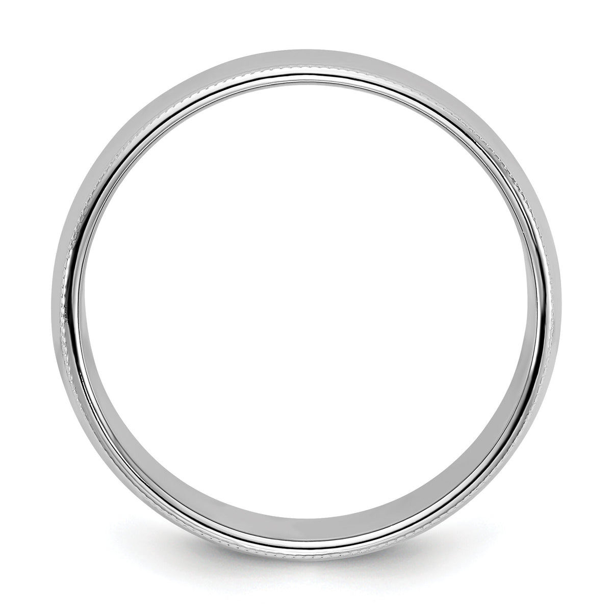 14KW 8mm Milgrain Half Round Band-WM080