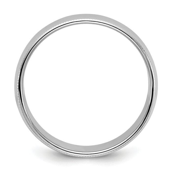 14KW 8mm Milgrain Half Round Band-WM080