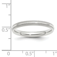 14KW 3mm Milgrain Comfort Fit Band-WMC030