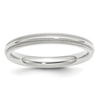 14KW 3mm Milgrain Comfort Fit Band-WMC030