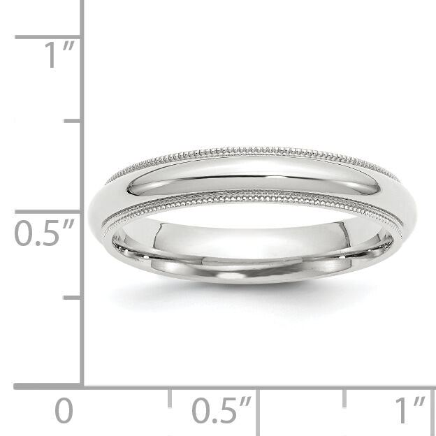 14KW 4mm Milgrain Comfort Fit Band-WMC040