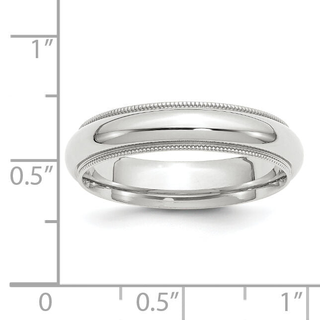 14KW 5mm Milgrain Comfort Fit Band-WMC050