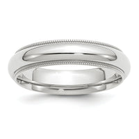 14KW 5mm Milgrain Comfort Fit Band-WMC050