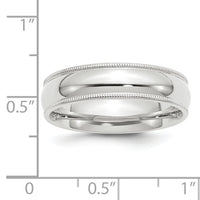 14KW 6mm Milgrain Comfort Fit Band-WMC060