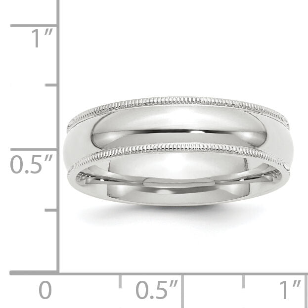 14KW 6mm Milgrain Comfort Fit Band-WMC060