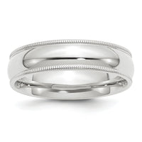 14KW 6mm Milgrain Comfort Fit Band-WMC060