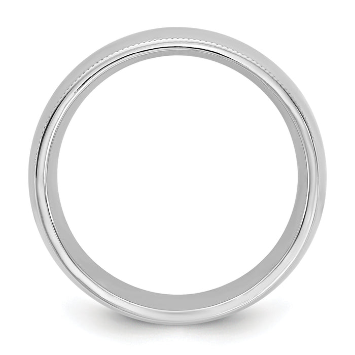 14KW 7mm Milgrain Comfort Fit Band-WMC070