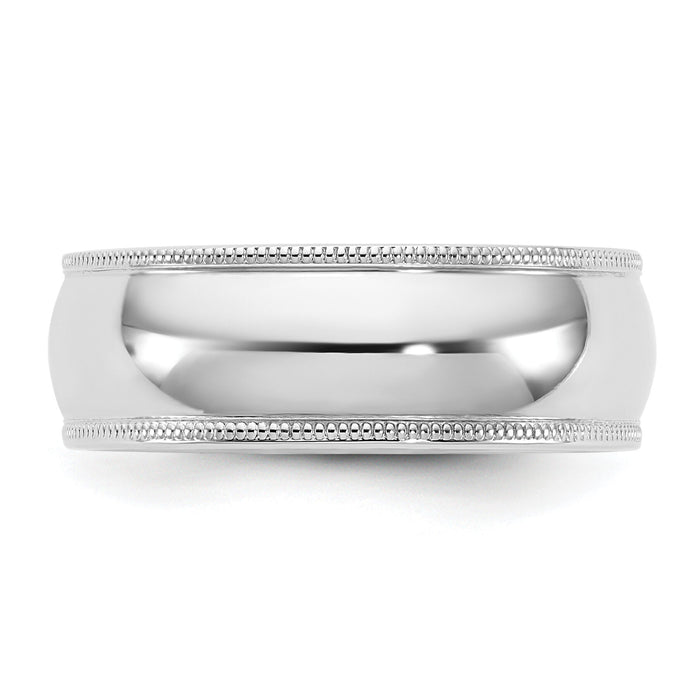 14KW 7mm Milgrain Comfort Fit Band-WMC070