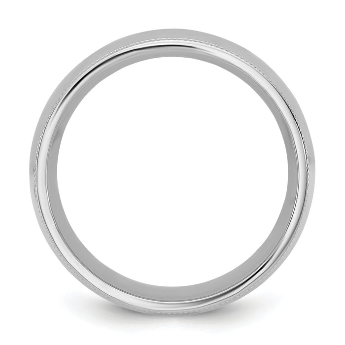 14KW 8mm Milgrain Comfort Fit Band-WMC080